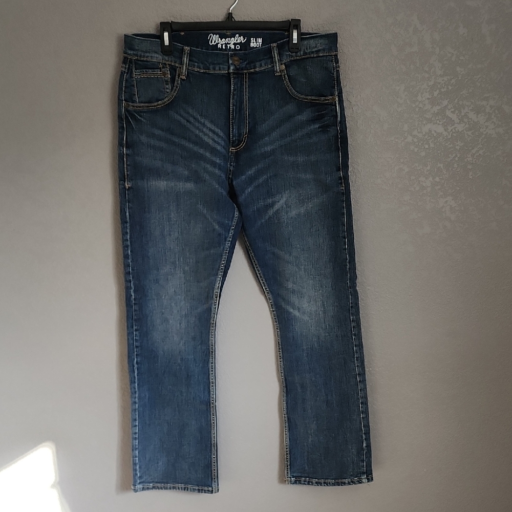 Wrangler Men's Deep Blue Bootcut Jeans